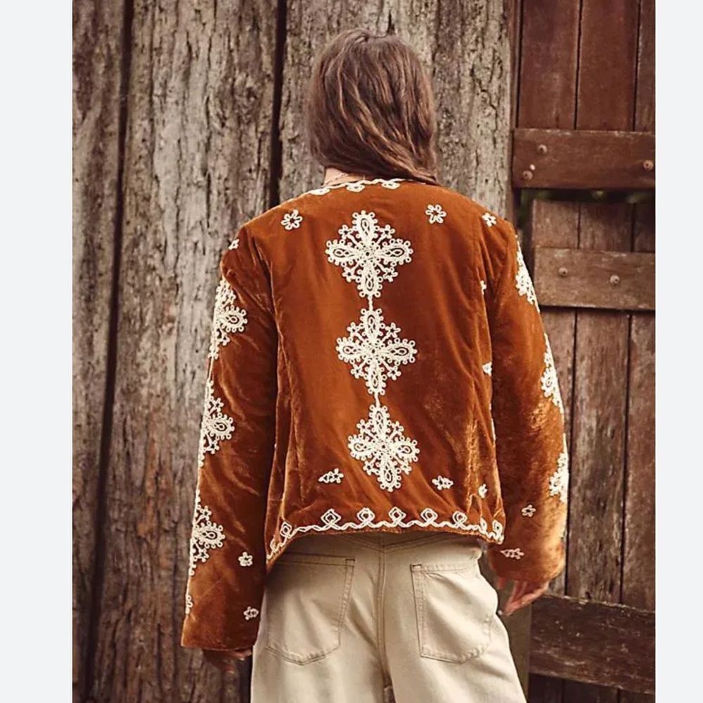 FREE PEOPLE Mia Embroidered Jacket - Black Combo - Picture 3 of 8